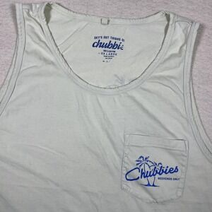 Chubbies Shirt Mens‎ 2XL Light Green Tank Top Pocket Weekends Only Graphic